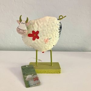 NWT Whimsical cow figurine bookshelf art kitchen made in Japan